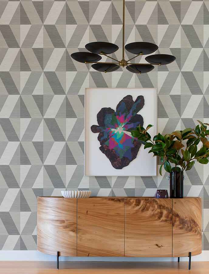 Winslow Stone Geometric Faux Grasscloth Wallpaper - York Wallcoverings - 4141-27107 - York Wallcoverings Wallpaper
