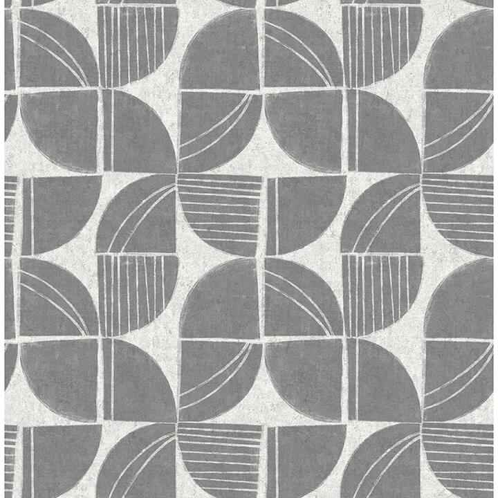 baxter-charcoal-semicircle-mosaic-wallpaper-york-wallcoverings-4141-27110 - York Wallcoverings Wallpaper