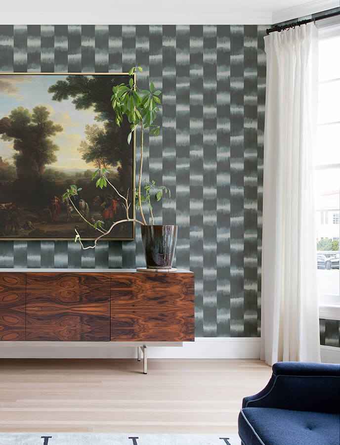 Baldwin Slate Shibori Stripe Wallpaper - York Wallcoverings - 4141-27115 - York Wallcoverings Wallpaper