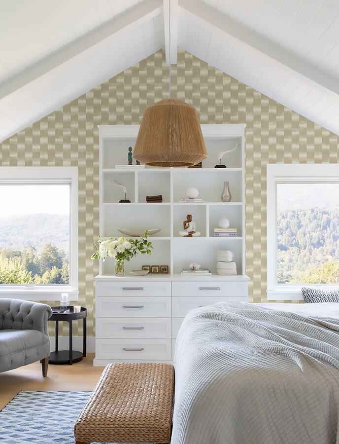 baldwin-champagne-shibori-stripe-wallpaper-york-wallcoverings-4141-27118 - York Wallcoverings Wallpaper