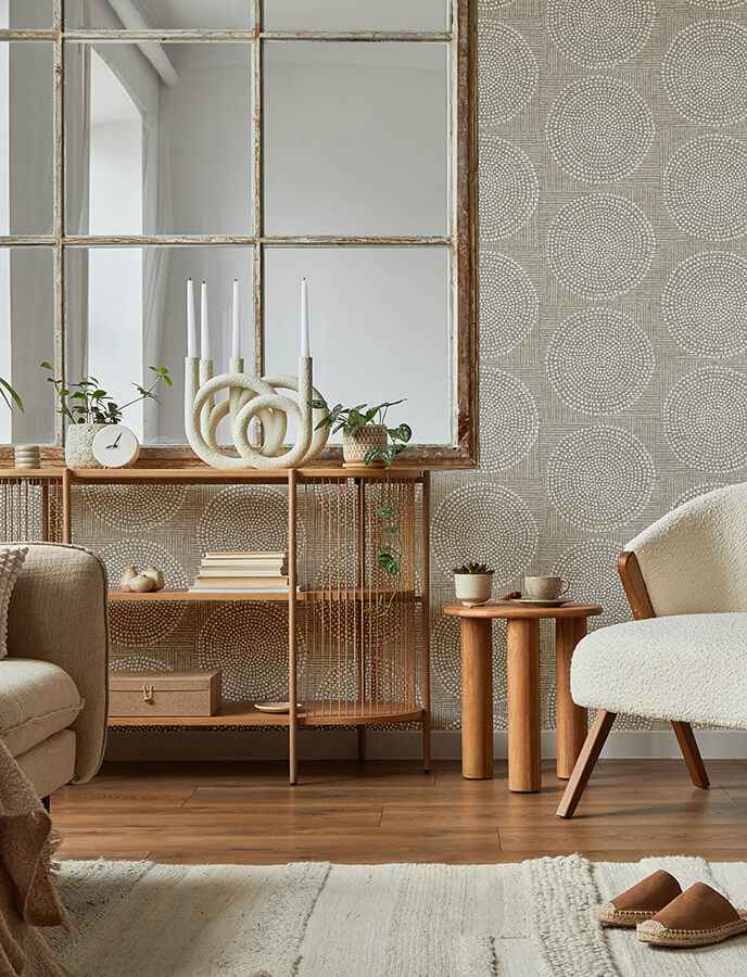 Salma Beige Medallion Wallpaper - York Wallcoverings - 4141-27120 - York Wallcoverings Wallpaper