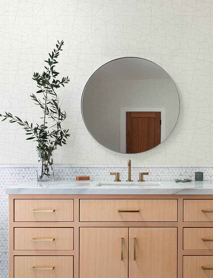 Alcott Ivory Dotted Wallpaper - York Wallcoverings - 4141-27125 - York Wallcoverings Wallpaper