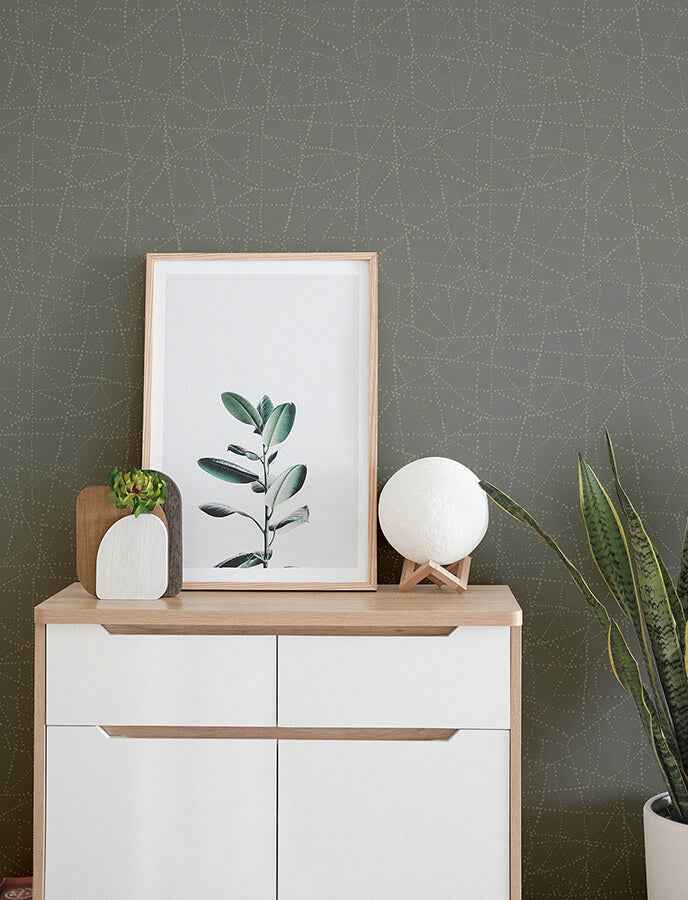 Alcott Charcoal Dotted Wallpaper - York Wallcoverings - 4141-27126 - York Wallcoverings Wallpaper