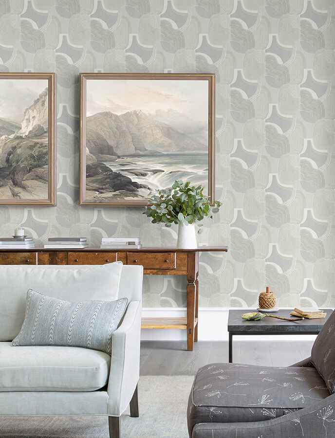 Hollace Sky Blue Geometric Wallpaper - York Wallcoverings - 4141-27131 - York Wallcoverings Wallpaper
