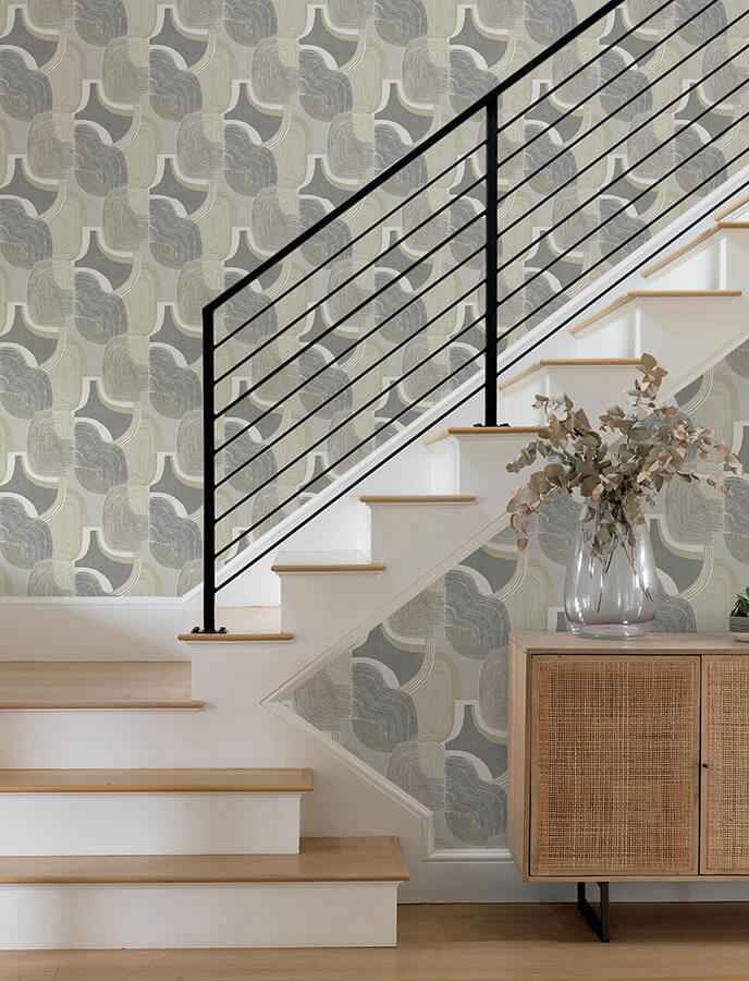 hollace-slate-geometric-wallpaper-york-wallcoverings-4141-27132 - York Wallcoverings Wallpaper