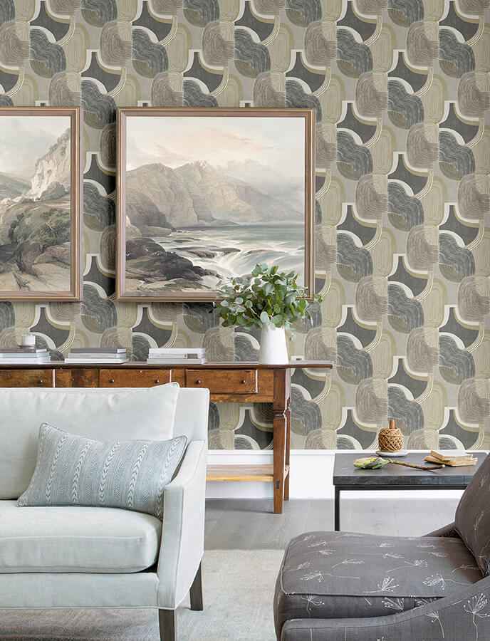 hollace-slate-geometric-wallpaper-york-wallcoverings-4141-27132 - York Wallcoverings Wallpaper