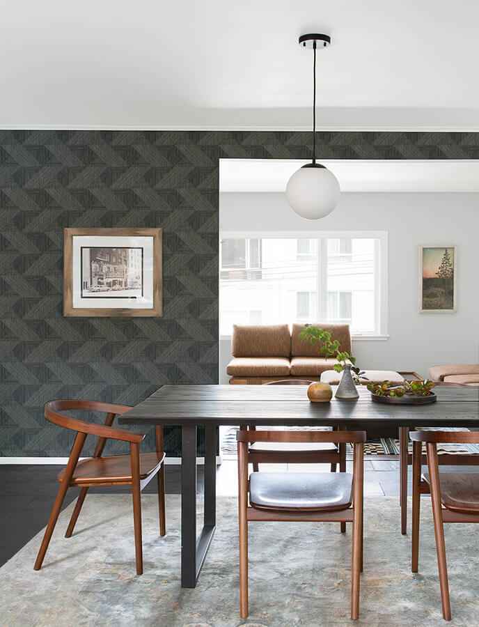 Presley Black Tessellation Wallpaper - York Wallcoverings - 4141-27133 - York Wallcoverings Wallpaper