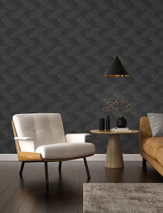 Presley Black Tessellation Wallpaper - York Wallcoverings - 4141-27133 - York Wallcoverings Wallpaper
