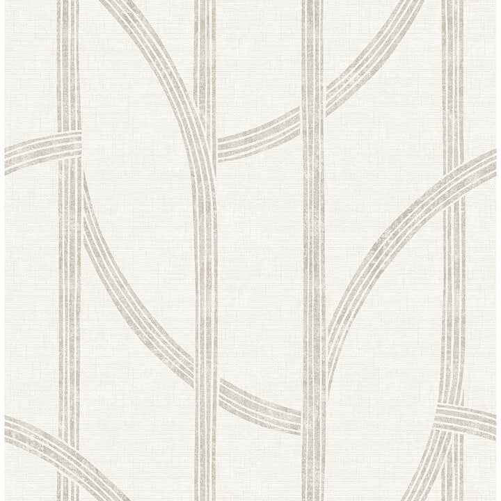 Harlow Champagne Curved Contours Wallpaper - York Wallcoverings - 4141-27140
