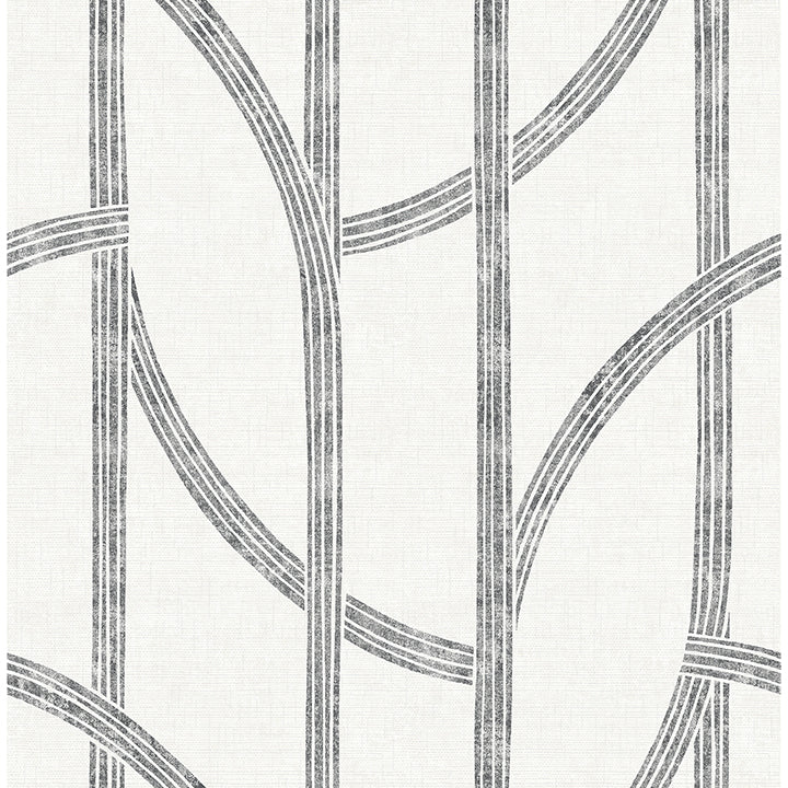 harlow-black-curved-contours-wallpaper-york-wallcoverings-4141-27141 - York Wallcoverings Wallpaper
