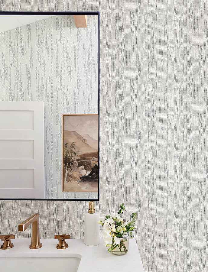 Baris Charcoal Stipple Stripe Wallpaper - York Wallcoverings - 4141-27151 - York Wallcoverings Wallpaper