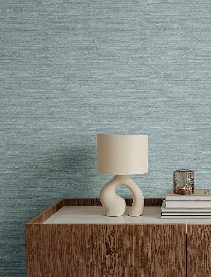 sheehan-light-blue-faux-grasscloth-wallpaper-york-wallcoverings-4141-27162 - York Wallcoverings Wallpaper