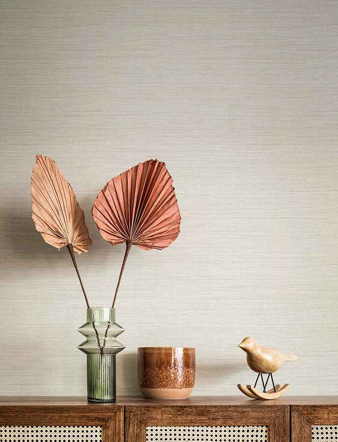 Sheehan Pearl Faux Grasscloth Wallpaper - York Wallcoverings - 4141-27163 - York Wallcoverings Wallpaper
