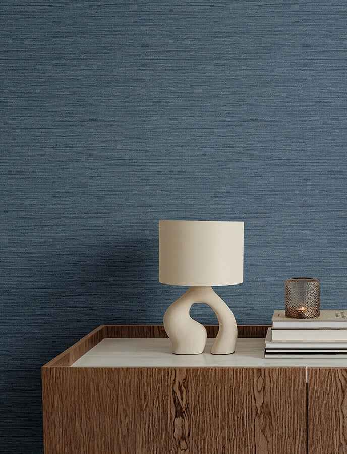 Sheehan Denim Faux Grasscloth Wallpaper - York Wallcoverings - 4141-27165 - York Wallcoverings Wallpaper