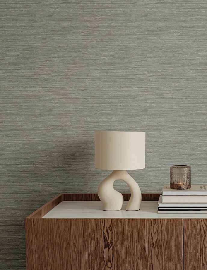 Sheehan Grey Faux Grasscloth Wallpaper - York Wallcoverings - 4141-27171 - York Wallcoverings Wallpaper