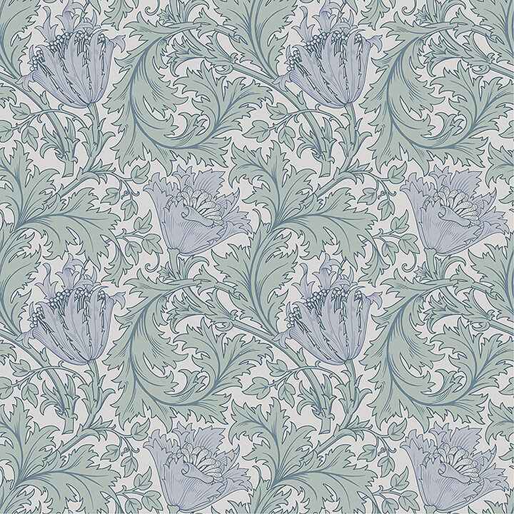 Anemone Blue Floral Trail Wallpaper - York Wallcoverings - 4153-82003