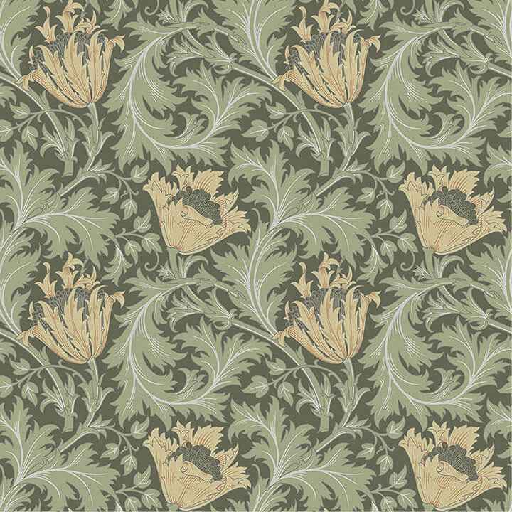 Anemone Moss Floral Trail Wallpaper - York Wallcoverings - 4153-82004 - York Wallcoverings Wallpaper