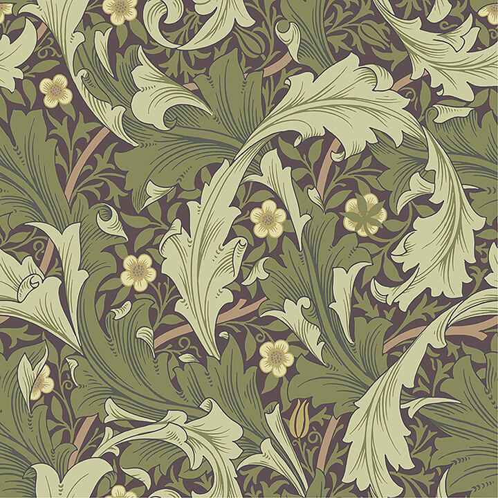 Granville Plum Leafy Vine Wallpaper - York Wallcoverings - 4153-82013