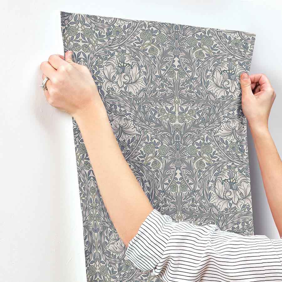 African Marigold Grey Floral Wallpaper - York Wallcoverings - 4153-82025 - York Wallcoverings Wallpaper