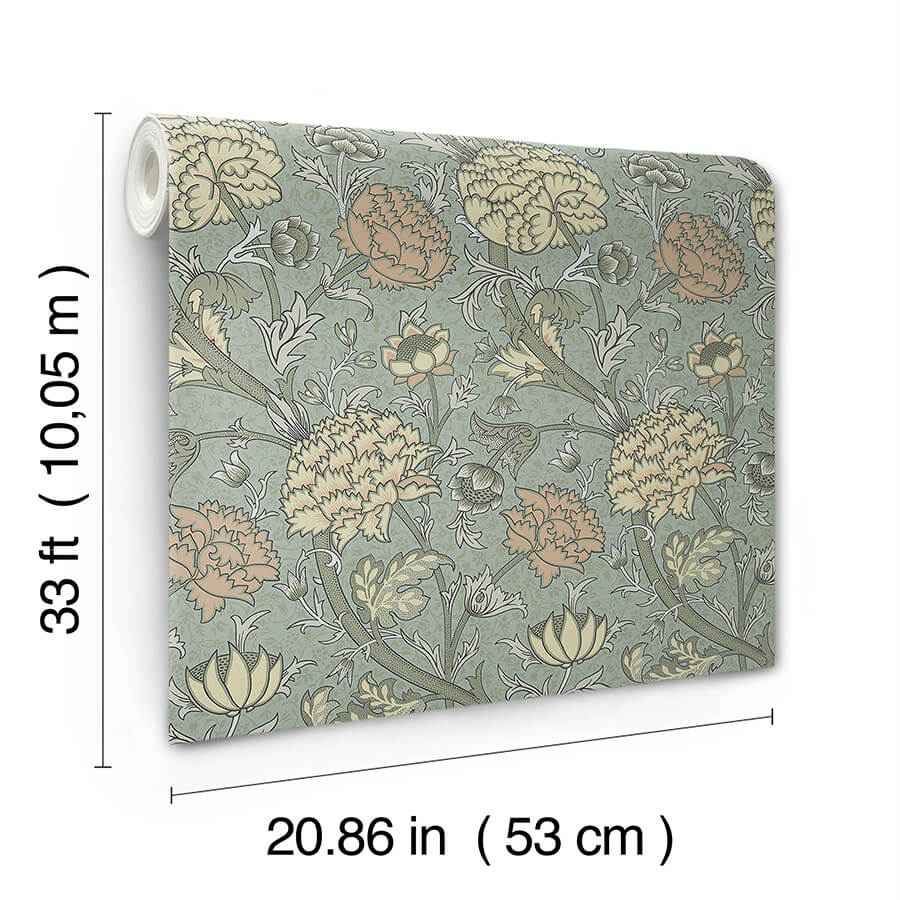 Cray Light Blue Floral Trail Wallpaper - York Wallcoverings - 4153-82034 - York Wallcoverings Wallpaper