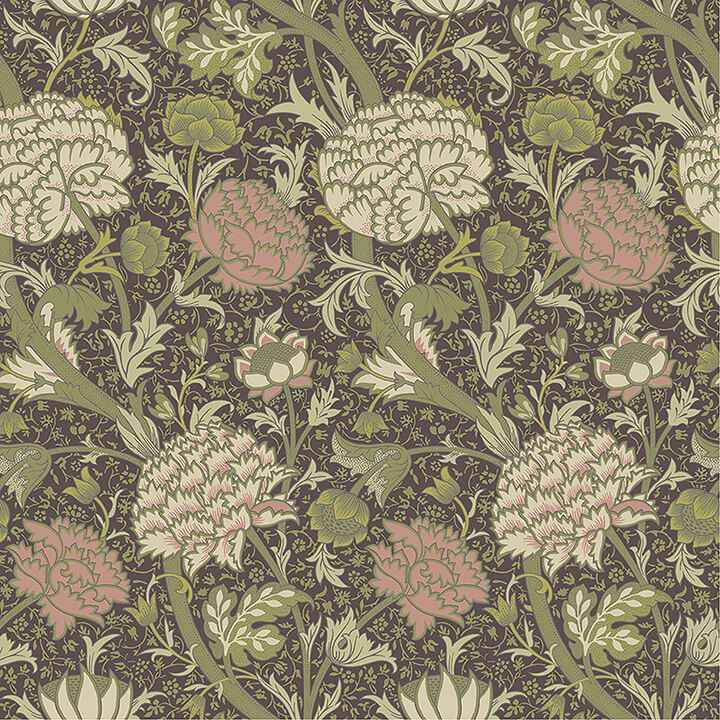 Cray Plum Floral Trail Wallpaper - York Wallcoverings - 4153-82036