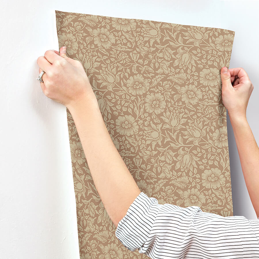 mallow-rose-floral-vine-wallpaper-york-wallcoverings-4153-82040 - York Wallcoverings Wallpaper