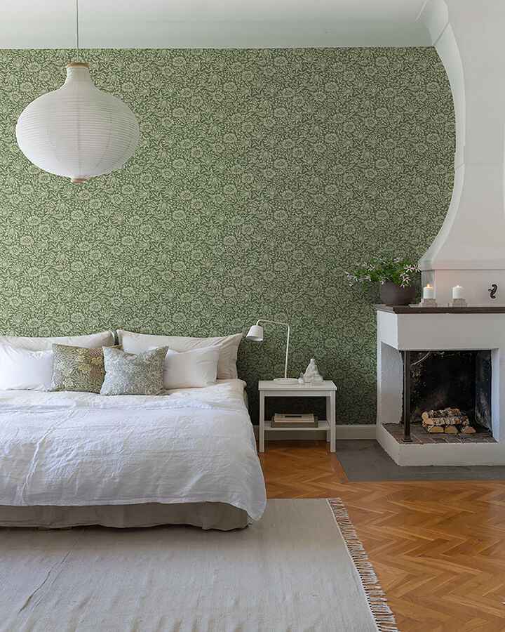 Mallow Dark Green Floral Vine Wallpaper - York Wallcoverings - 4153-82042 - York Wallcoverings Wallpaper