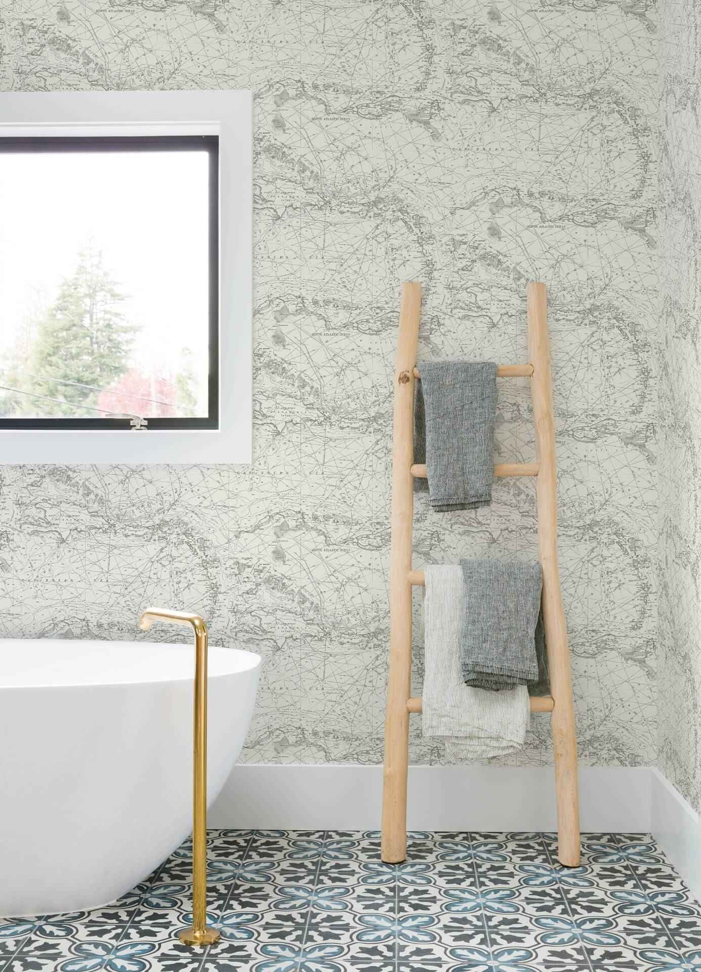 Charts Black Nautical Chart Wallpaper - York Wallcoverings - 4071-71055 - York Wallcoverings Wallpaper
