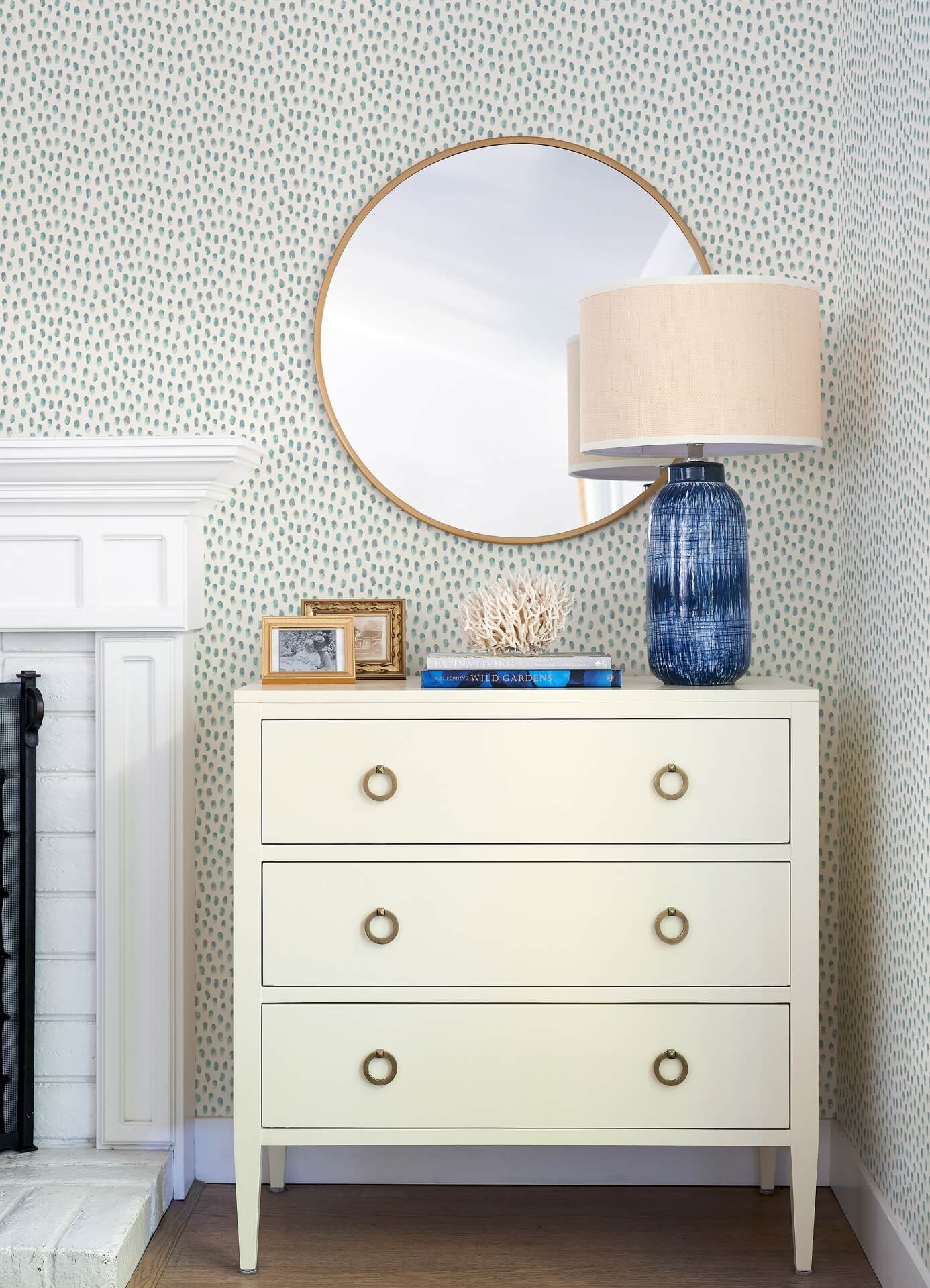 sand-drips-aqua-painted-dots-wallpaper-york-wallcoverings-4071-71061 - York Wallcoverings Papel pintado