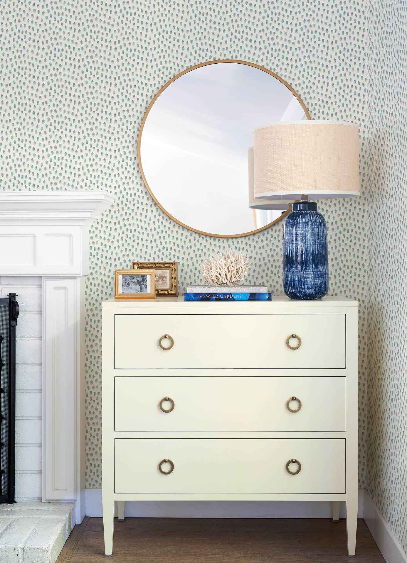 Sand Drips Aqua Painted Dots Wallpaper - York Wallcoverings - 4071-71061 - York Wallcoverings Wallpaper
