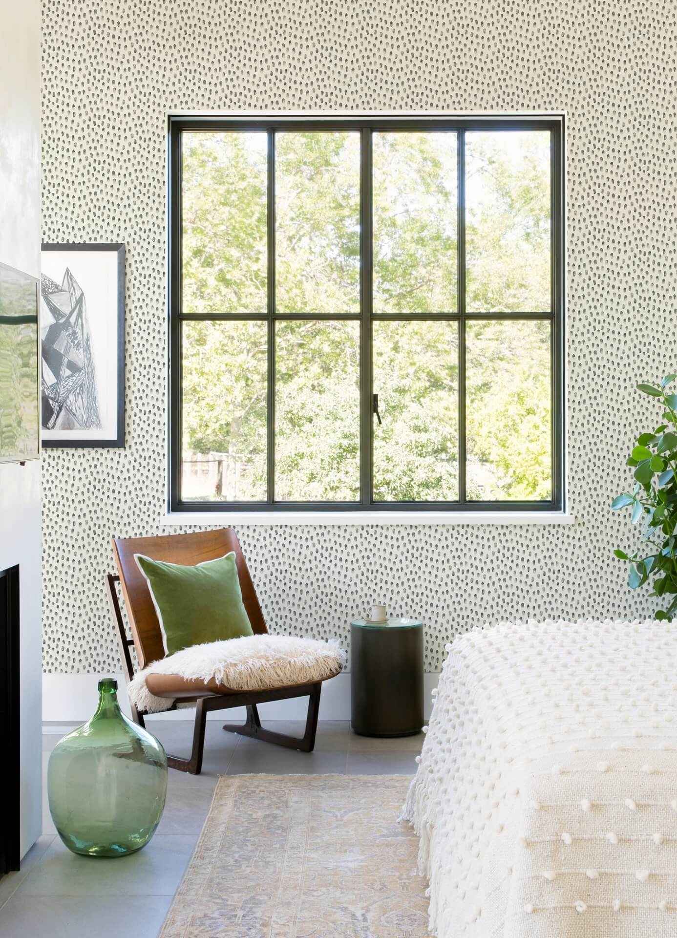 Sand Drips Dark Grey Painted Dots Wallpaper - York Wallcoverings - 4071-71063 - York Wallcoverings Wallpaper