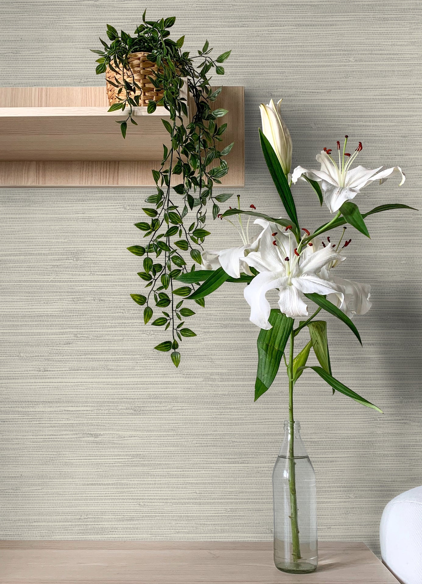 grassweave-light-grey-imitation-grasscloth-wallpaper-york-wallcoverings-4071-71065 - York Wallcoverings Wallpaper