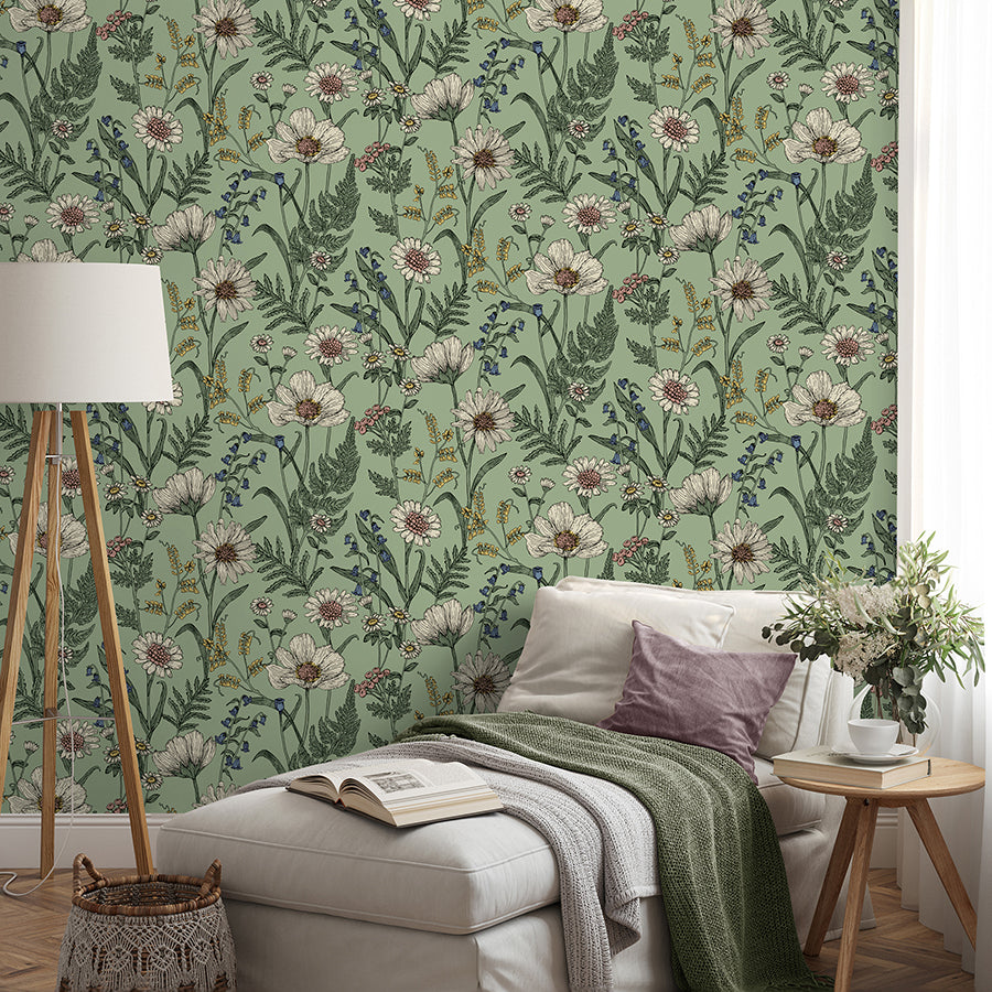 arden-sage-wild-meadow-wallpaper-york-wallcoverings-fd43337 - York Wallcoverings Wallpaper