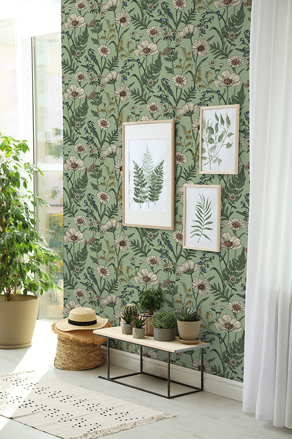arden-sage-wild-meadow-wallpaper-york-wallcoverings-fd43337 - York Wallcoverings Wallpaper