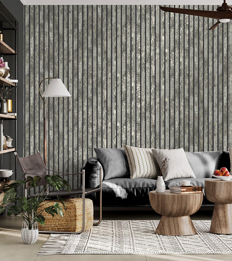 oxidize-grey-vertical-slats-wallpaper-york-wallcoverings-m1751 - York Wallcoverings Wallpaper