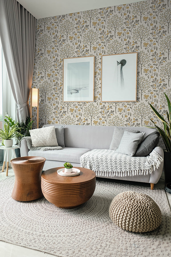 rowan-natural-autumn-trees-wallpaper-york-wallcoverings-m1760 - York Wallcoverings Wallpaper