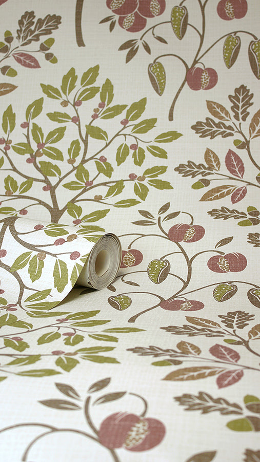 rowan-olive-autumn-trees-wallpaper-york-wallcoverings-m1762 - York Wallcoverings Wallpaper