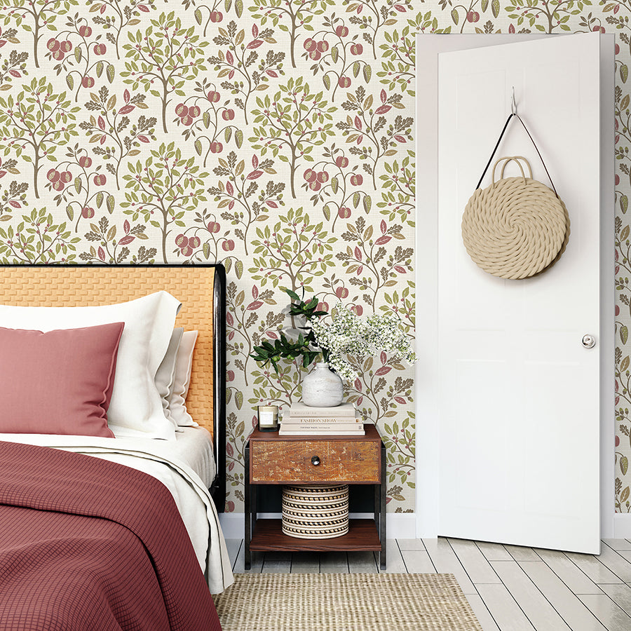 rowan-olive-autumn-trees-wallpaper-york-wallcoverings-m1762 - York Wallcoverings Wallpaper