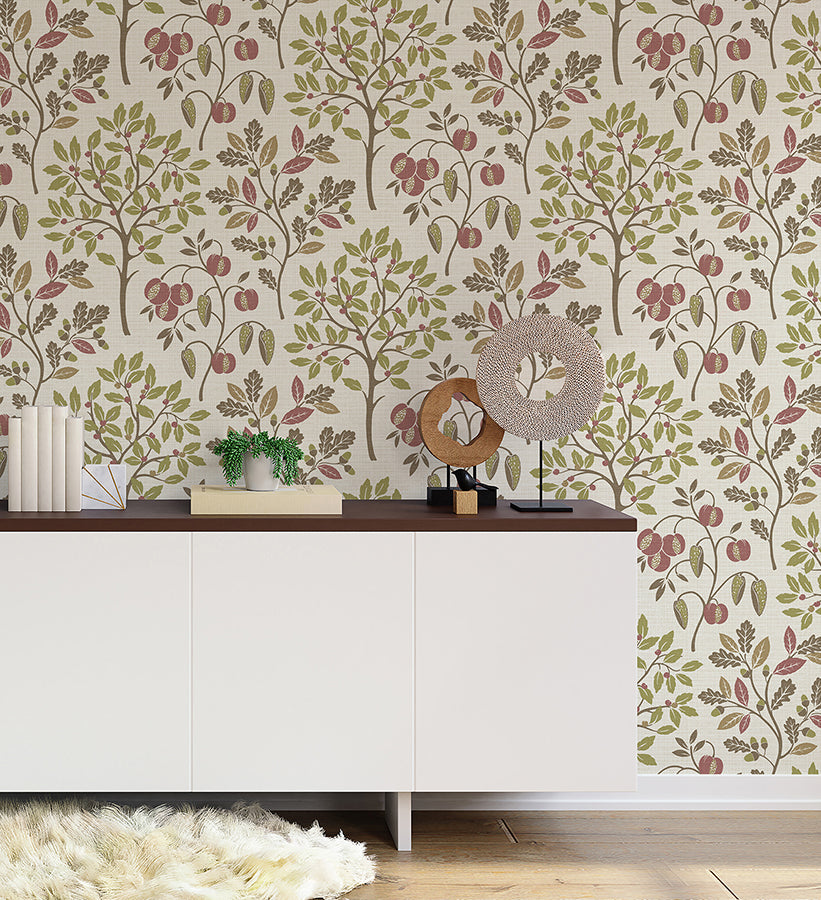 rowan-olive-autumn-trees-wallpaper-york-wallcoverings-m1762 - York Wallcoverings Wallpaper