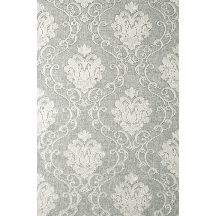 florentine-grey-damask-wallpaper-york-wallcoverings-m95659 - York Wallcoverings Wallpaper