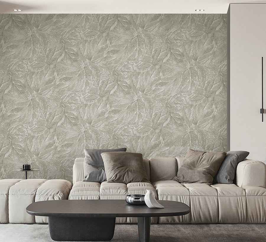 Aspen Sterling Leaf Wallpaper - York Wallcoverings - M95663 - York Wallcoverings Wallpaper