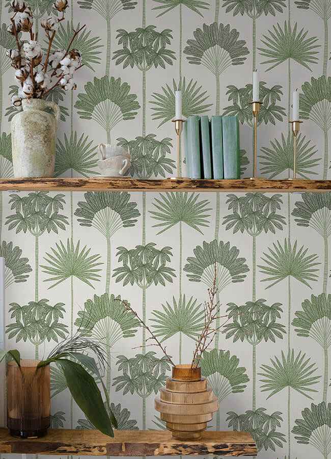 Kentia Green Peel & Stick Wallpaper - York Wallcoverings - NUS6188 - York Wallcoverings Wallpaper