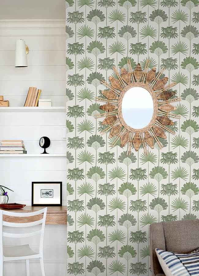 Kentia Green Peel & Stick Wallpaper - York Wallcoverings - NUS6188 - York Wallcoverings Wallpaper