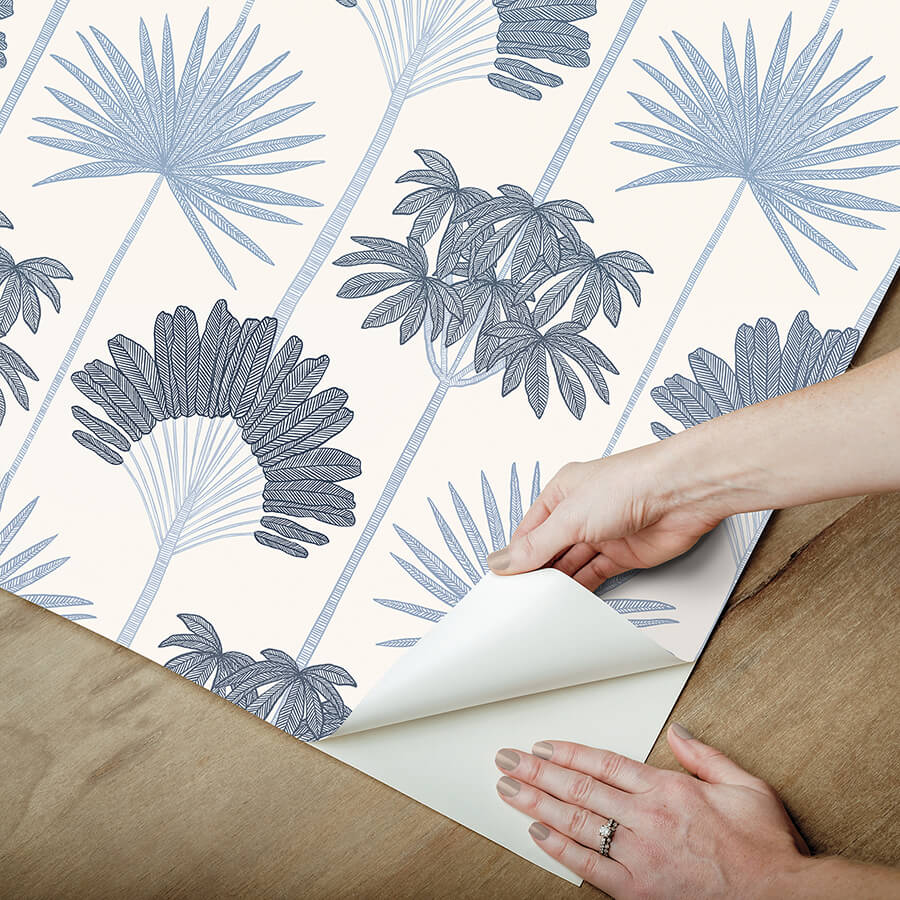 kentia-blue-peel-and-stick-wallpaper-york-wallcoverings-nus6189 - York Wallcoverings Wallpaper