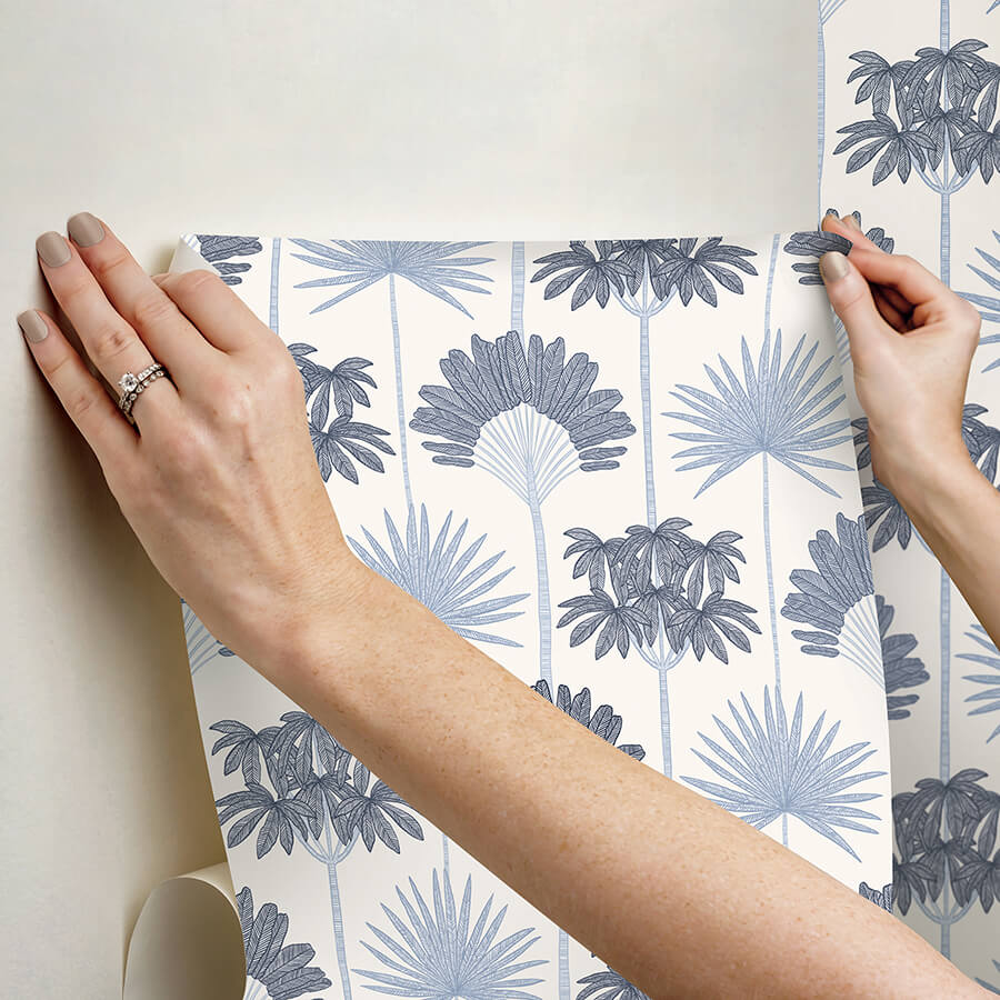 kentia-blue-peel-and-stick-wallpaper-york-wallcoverings-nus6189 - York Wallcoverings Wallpaper