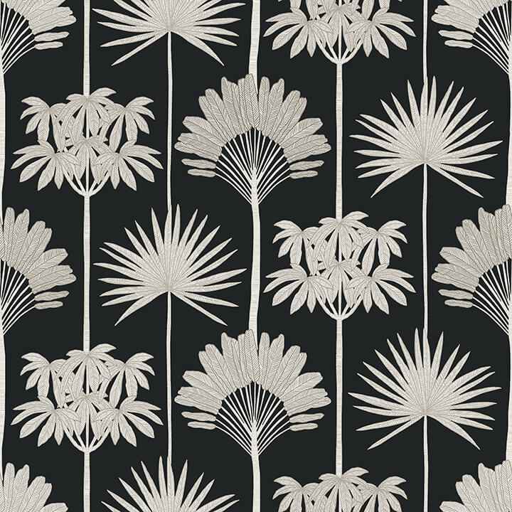 Kentia Black Peel & Stick Wallpaper - York Wallcoverings - NUS6190 - York Wallcoverings Wallpaper