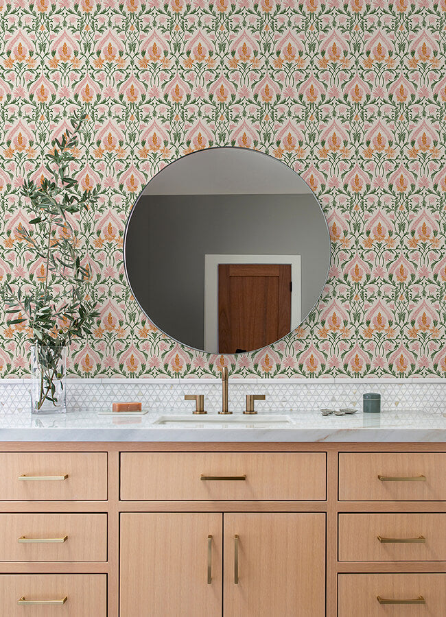 isle-pink-peel-and-stick-wallpaper-york-wallcoverings-nus6193 - York Wallcoverings Wallpaper