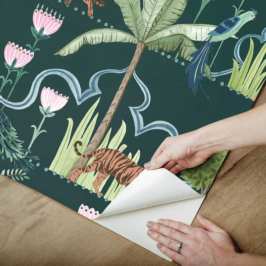 laos-green-peel-and-stick-wallpaper-york-wallcoverings-nus6195 - York Wallcoverings Wallpaper