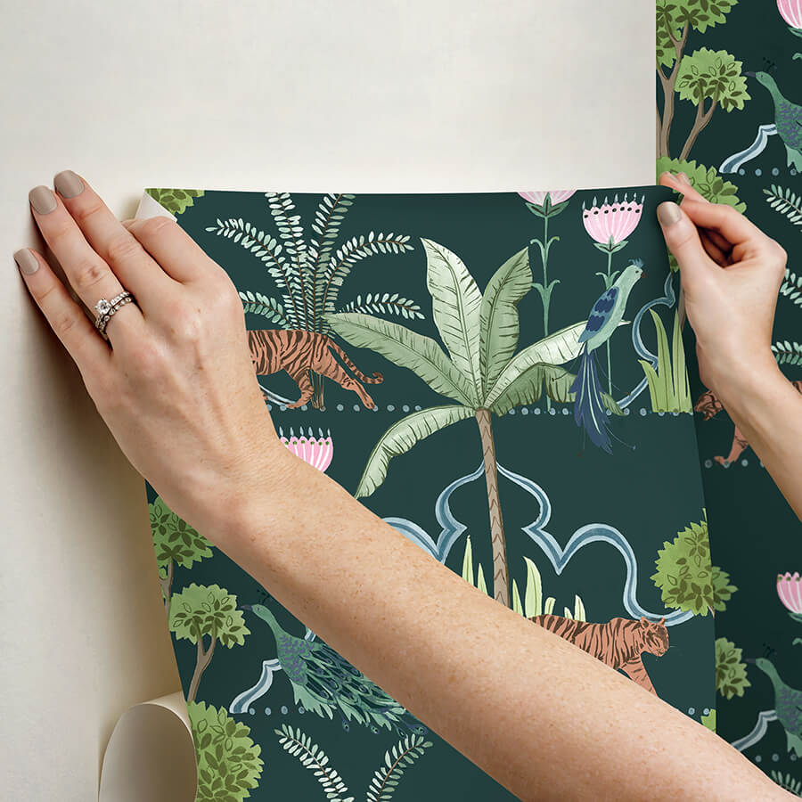 laos-green-peel-and-stick-wallpaper-york-wallcoverings-nus6195 - York Wallcoverings Wallpaper