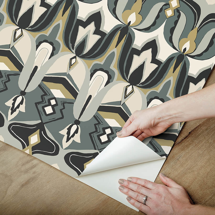 akira-black-peel-and-stick-wallpaper-york-wallcoverings-nus6198 - York Wallcoverings Wallpaper
